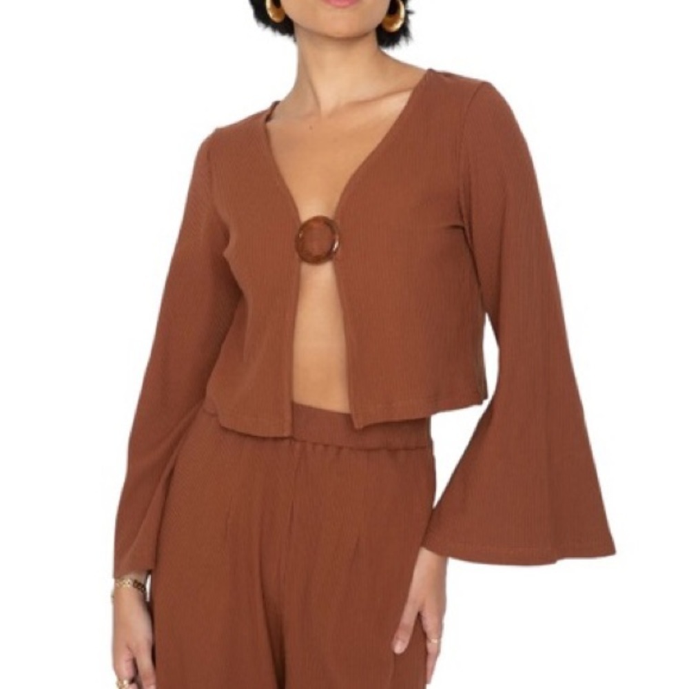 NEW REVOLVE X Callahan - Dark Terracotta Flare Sleeve Blouse